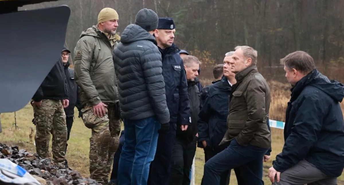 Premier na miejscu sabotażu. Foto. Donald Tusk X
