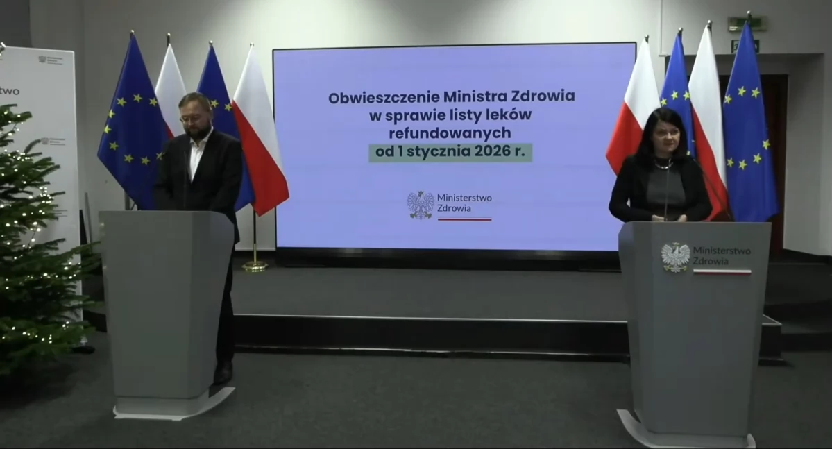 Na zdjęciu od lewej: Mateusz Oczkowski, Katarzyna Kacperczyk; obwieszczenie refundacyjne Ministerstwa Zdrowia