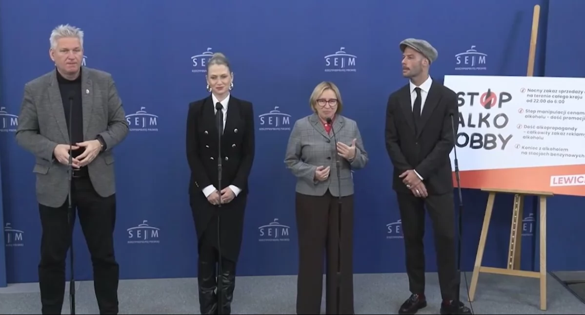 Konferencja polityków Lewicy w Sejmie. Foto. Screen X