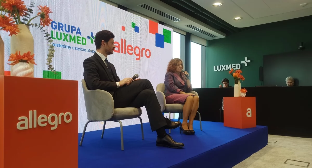 Marcin Kuśmierz, prezes Allegro i Anna Rulkiewicz. Foto. Politykazdrowotna.com