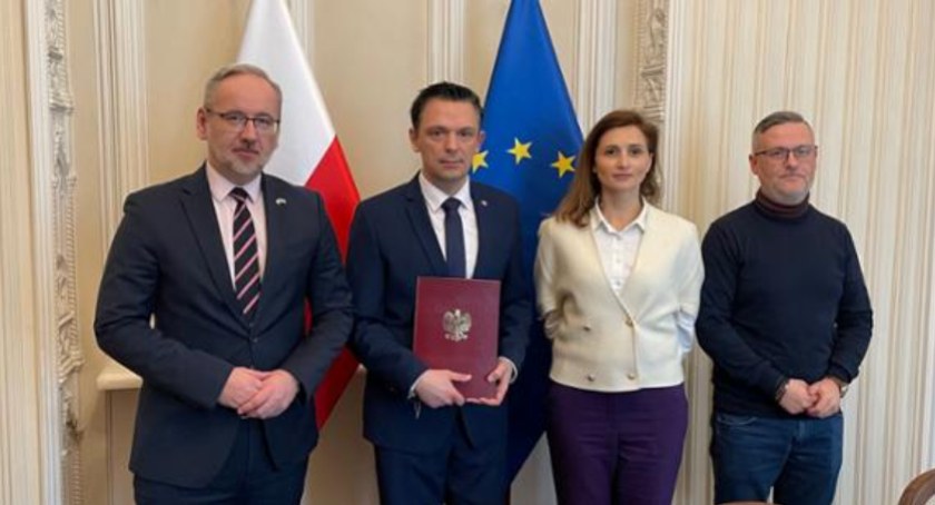 Od lewej: MZ Adam Niedzielski, Z-ca GIF Paweł Kulka, GIF Ewa Krajewska, dyr.gen. GIF Marcin Wójtowicz.